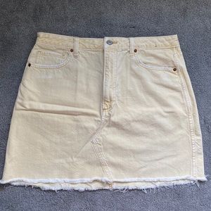 Pastel Yellow Denim Skirt